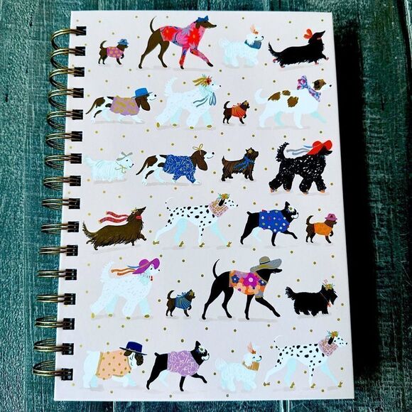 Chic Dogs Pink Spiral Notebook Journal - Picture 1 of 3